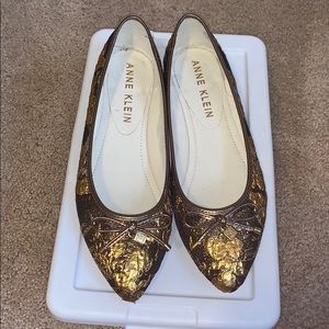 Gold Embroidered flats